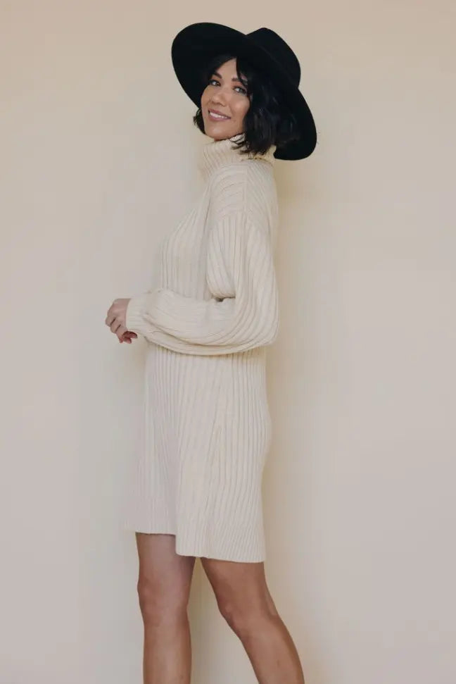 Behind The Scenes Sweater Dress Stay Warm in Style