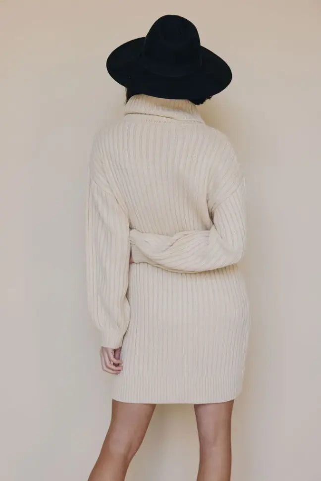 Behind The Scenes Sweater Dress Stay Warm in Style