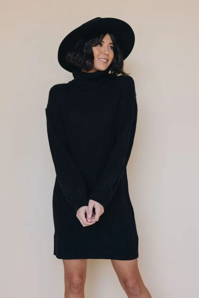 Behind The Scenes Sweater Dress Stay Warm in Style