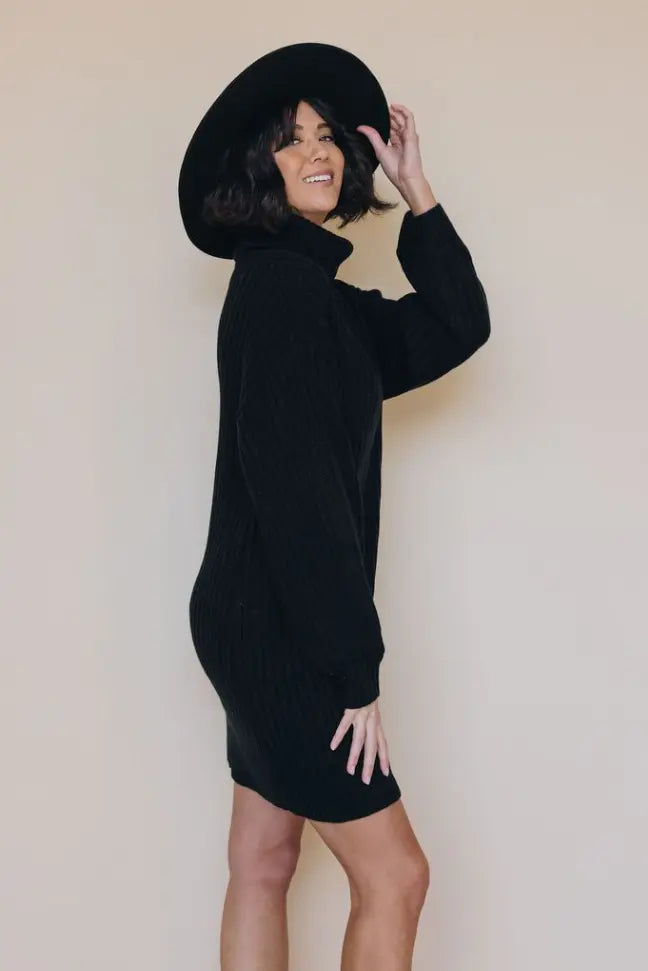 Behind The Scenes Sweater Dress Stay Warm in Style