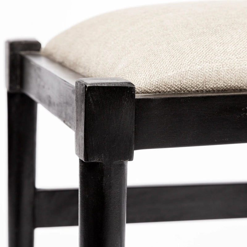 Beige And Black Upholstered Linen Wishbone Back Dining Side Chair Homeroots Kitchen & Dining