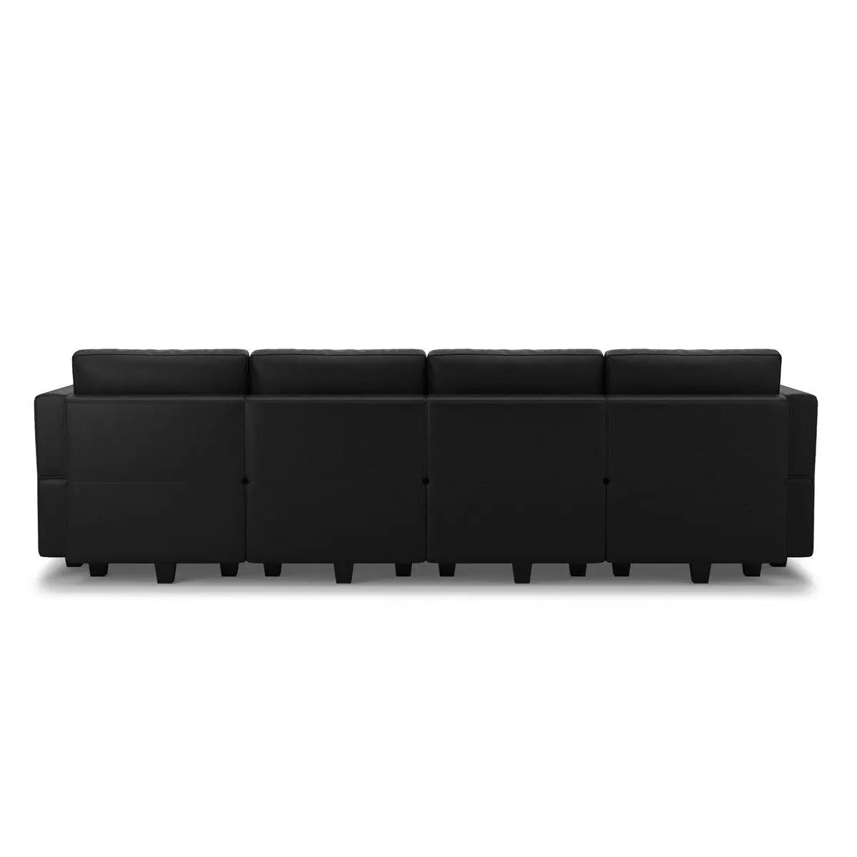 Beige Faux Leather Modular U Shaped Eight Piece Corner Sectional Homeroots Living Room
