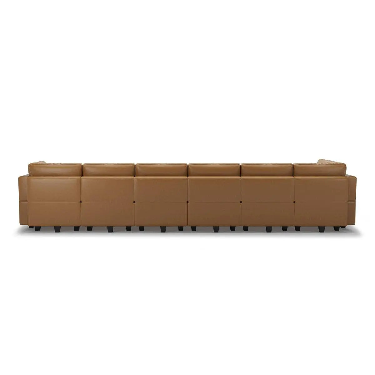 Beige Faux Leather Modular U Shaped Twelve Piece Corner Sectional Homeroots Living Room