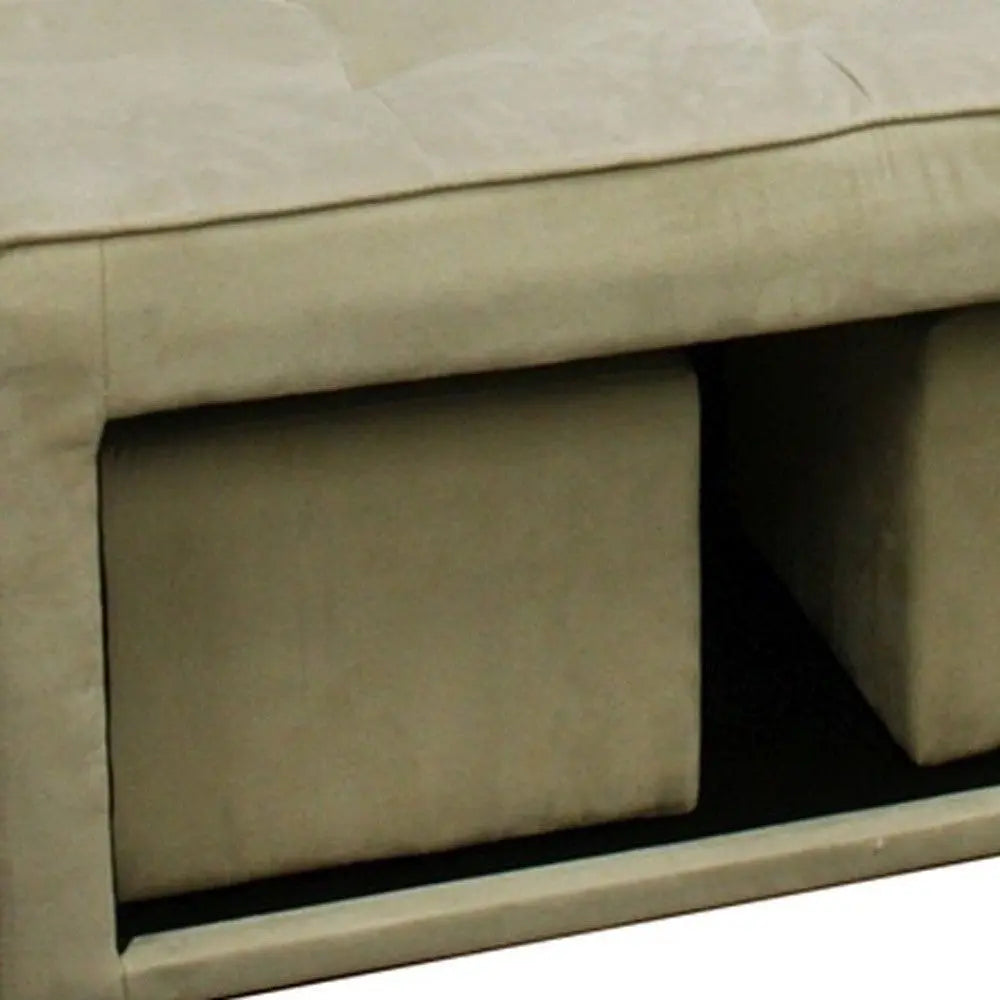 Beige Storage Bench and Ottoman Set Homeroots Living Room