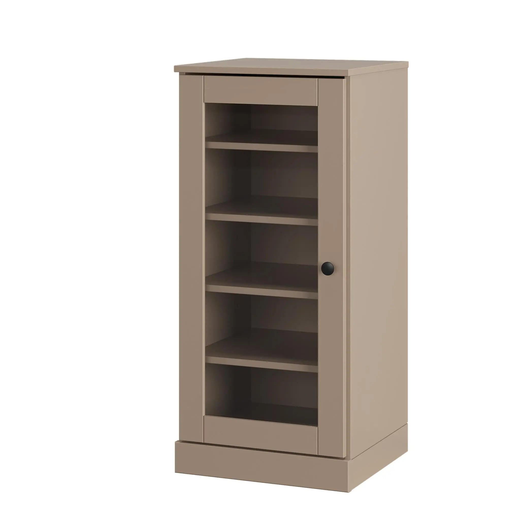 Beige Ten Pair Solid WoodShoe Storage Cabinet Homeroots Organization