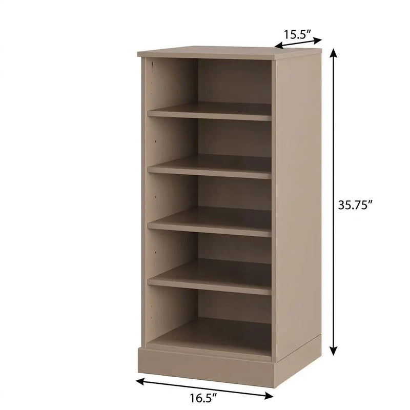 Beige Ten Pair Solid WoodShoe Storage Cabinet Homeroots Organization
