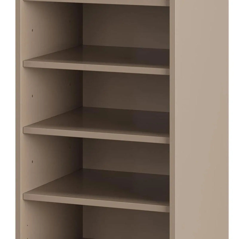 Beige Ten Pair Solid WoodShoe Storage Cabinet Homeroots Organization