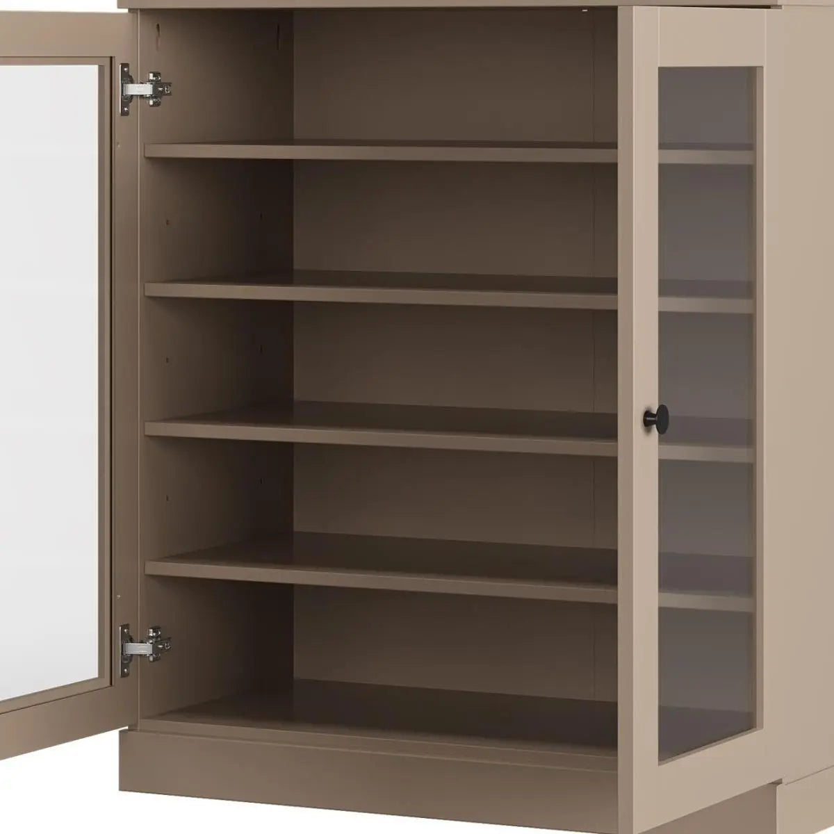 Beige Twenty Pair Solid WoodShoe Storage Cabinet Homeroots Organization