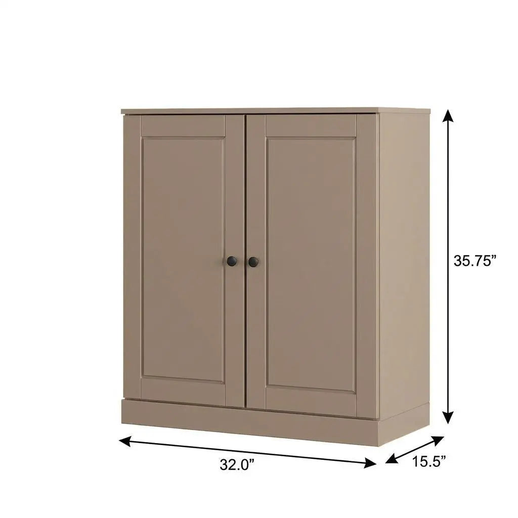 Beige Twenty Pair Solid WoodShoe Storage Cabinet Homeroots Organization
