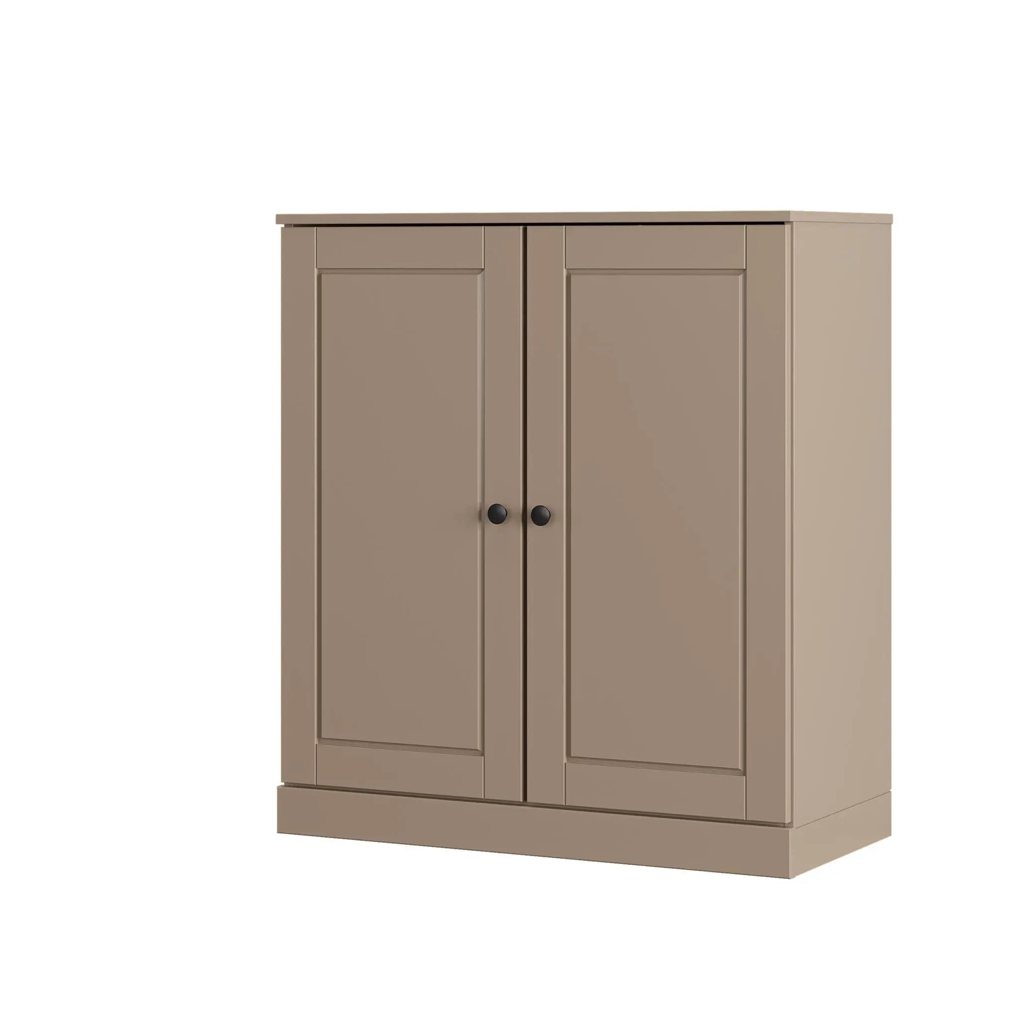 Beige Twenty Pair Solid WoodShoe Storage Cabinet Homeroots Organization