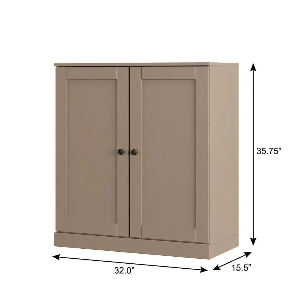 Beige Twenty Pair Solid WoodShoe Storage Cabinet Homeroots Organization