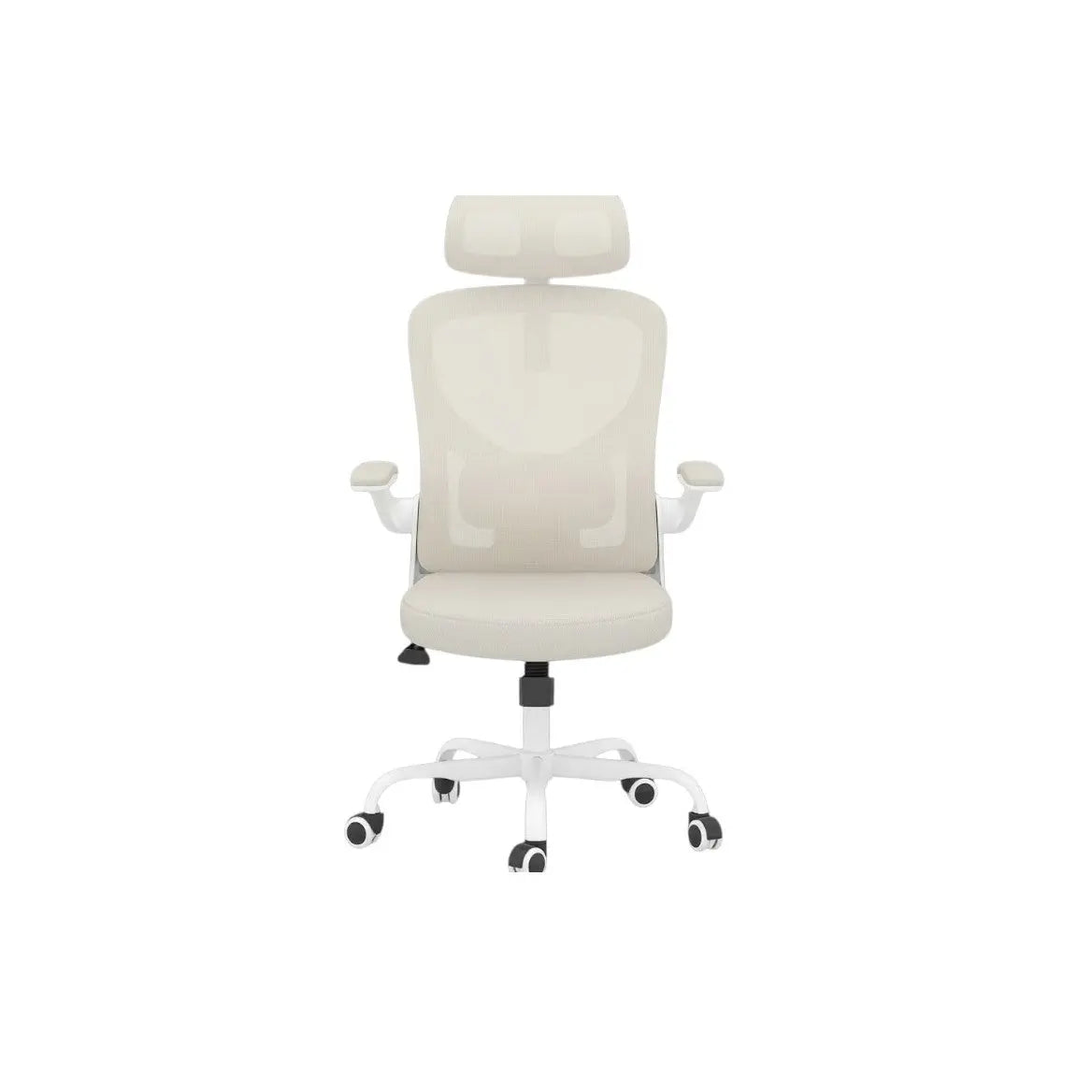 Beige White and Black Adjustable Height Swivel Rolling Office Chair Homeroots Office