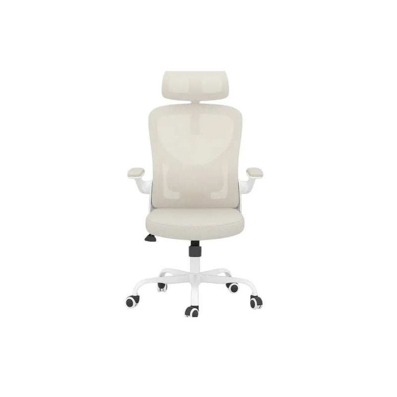 Beige White and Black Adjustable Height Swivel Rolling Office Chair Homeroots Office