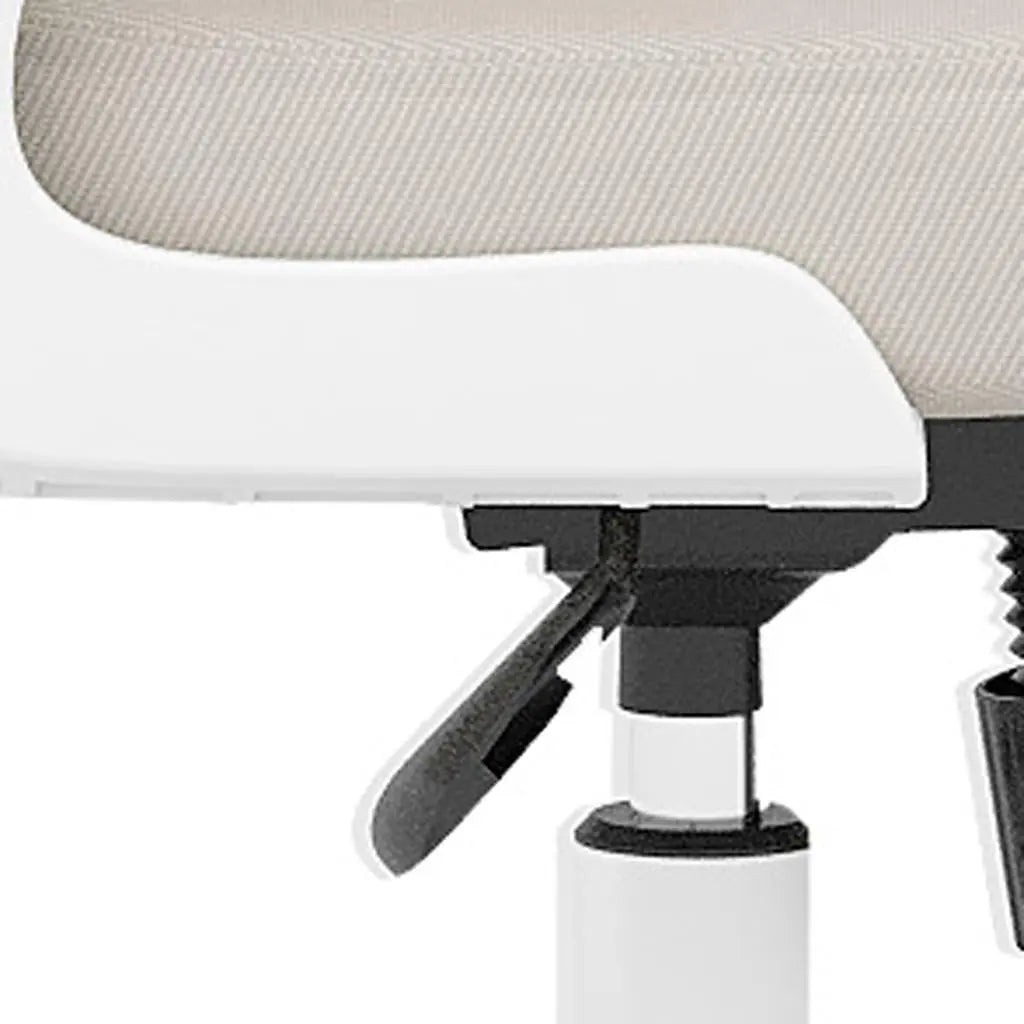 Beige White and Black Adjustable Height Swivel Rolling Office Chair Homeroots Office