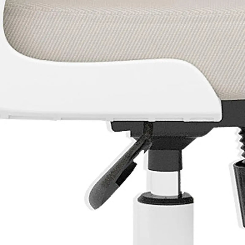Beige White and Black Adjustable Height Swivel Rolling Office Chair Homeroots Office