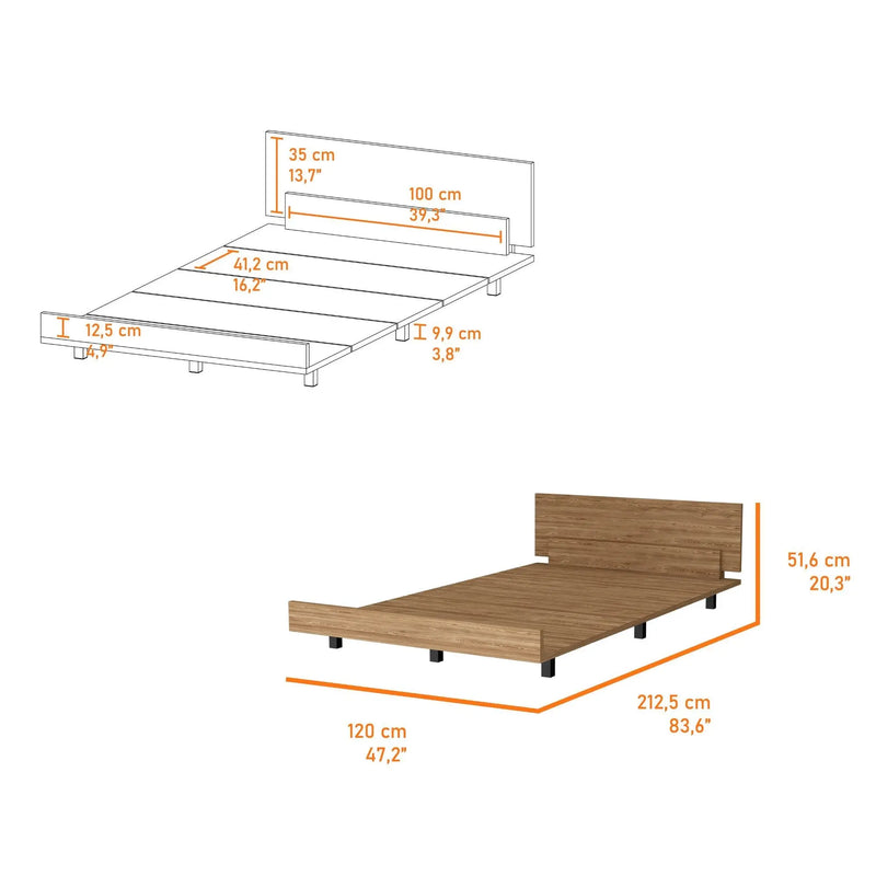 Beige Wood Twin Bed Frame Homeroots Bed & Bath