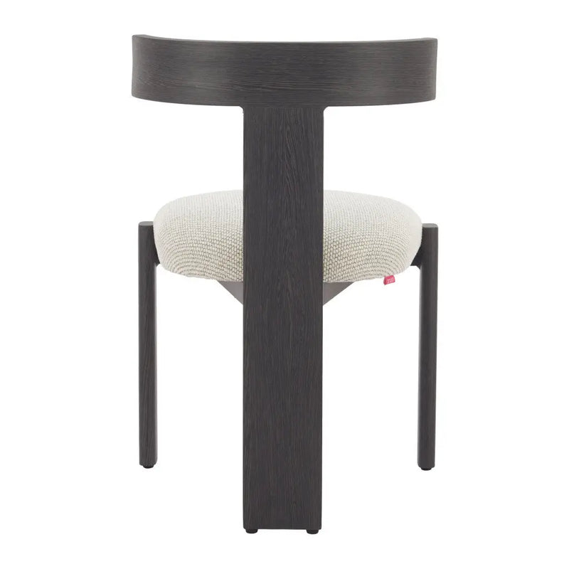 Beige and Black Upholstered Olefin And Aluminum Open Back Dining Side Chair Homeroots
