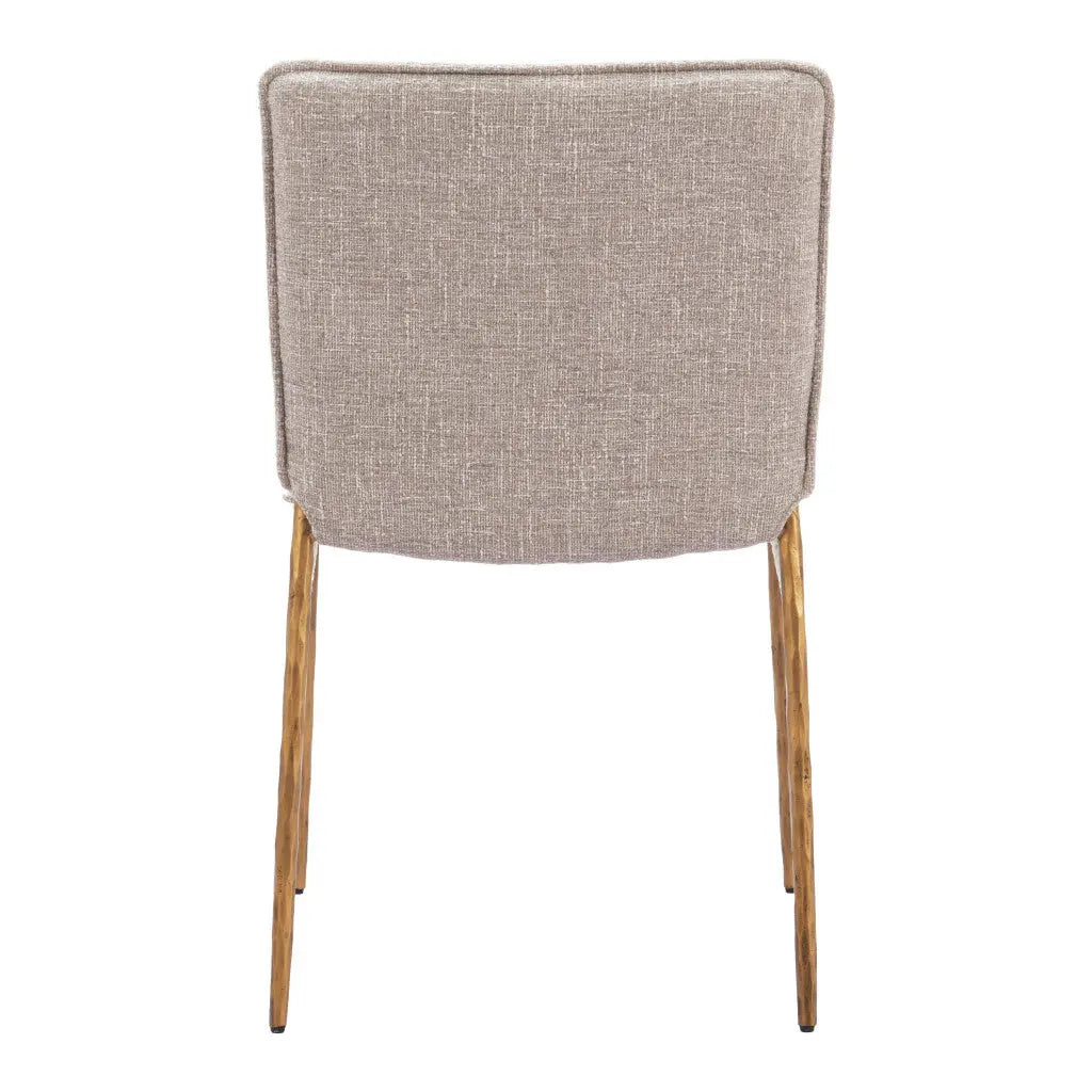 Beige and Gold Upholstered Fabric Dining Side Chair Homeroots