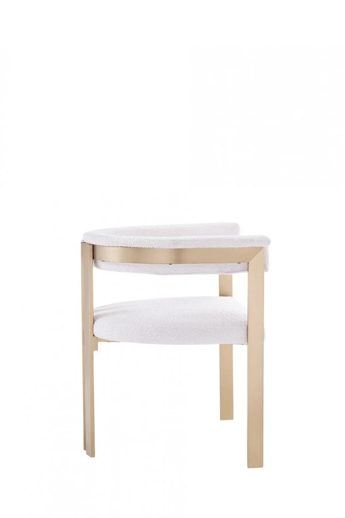 Beige and Gold Upholstered Velvet Slat Back Dining Arm Chair Homeroots Kitchen & Dining