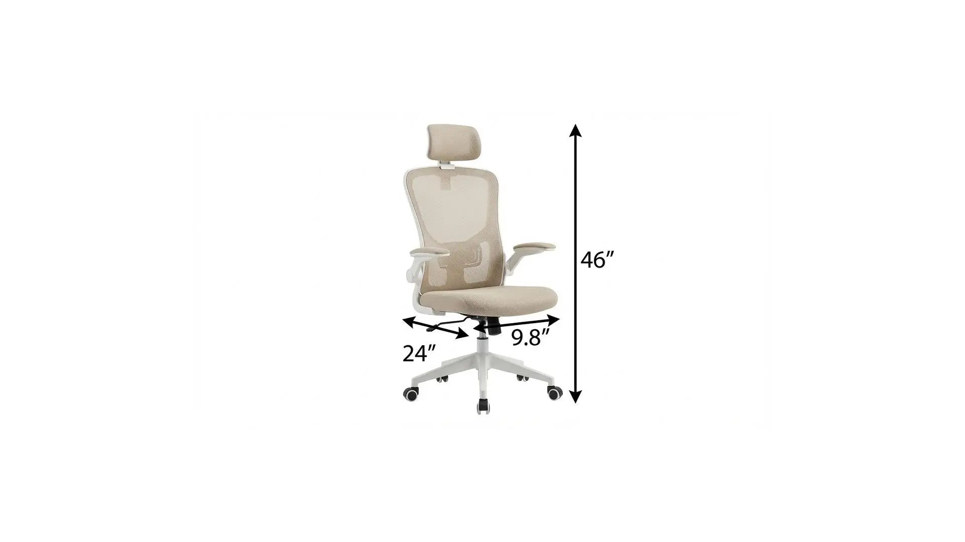 Beige and White Adjustable Height Swivel Rolling Executive Office Chair Homeroots Office