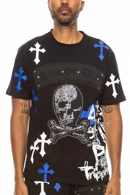 Bejewelled Chrome Skull TShirt WEIV