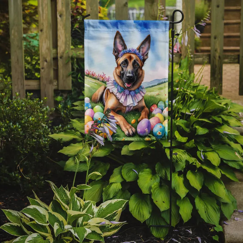 Belgian Malinois Easter Egg Hunt Garden Flag Caroline's Treasures