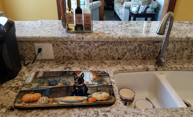 Belgian Malinois Fall Kitchen Pumpkins Dish Drying Mat Caroline's Treasures