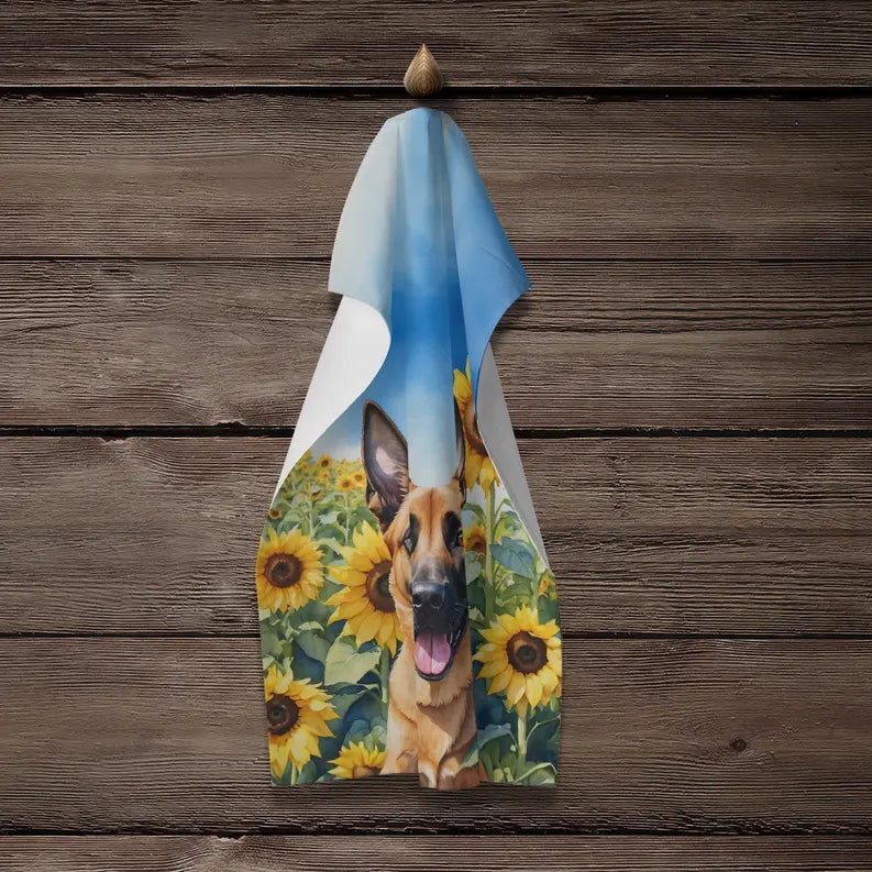Belgian Malinois in Sunflowers Pair of Pot Holders Caroline's Treasures