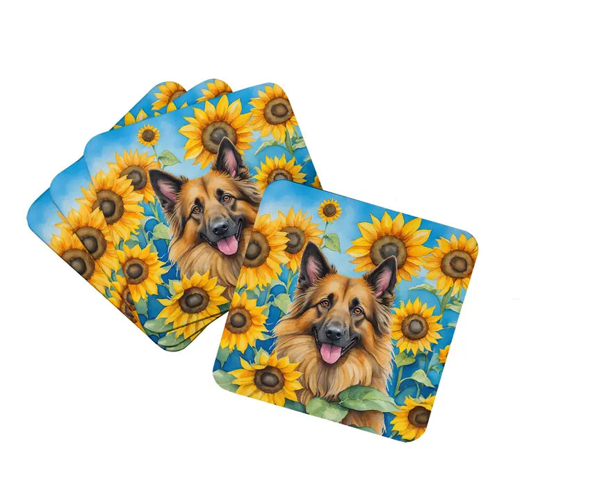 Belgian Malinois in Sunflowers Pair of Pot Holders Caroline's Treasures