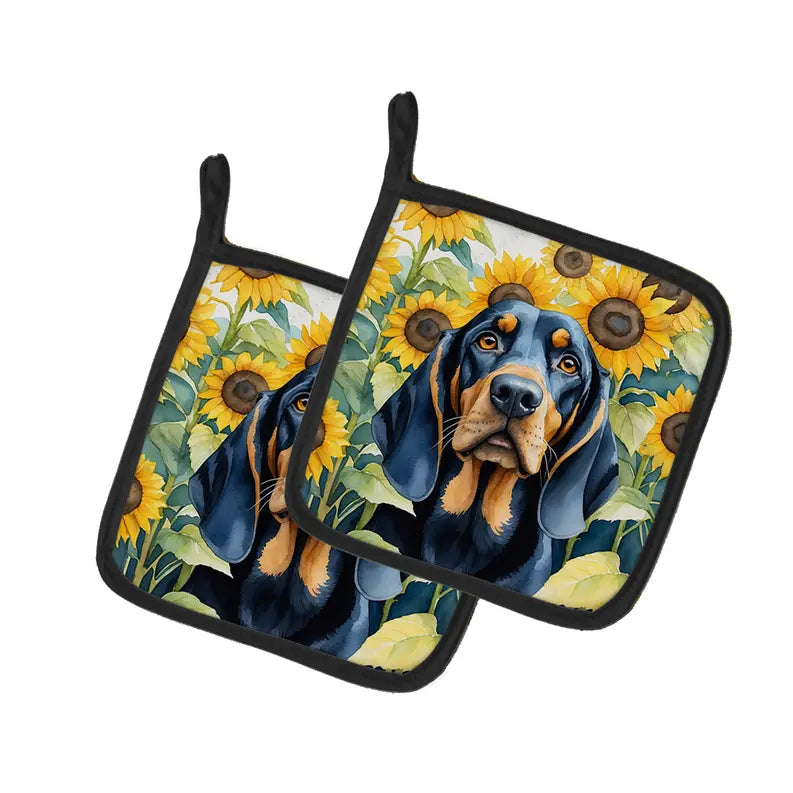 Belgian Malinois in Sunflowers Pair of Pot Holders Caroline's Treasures