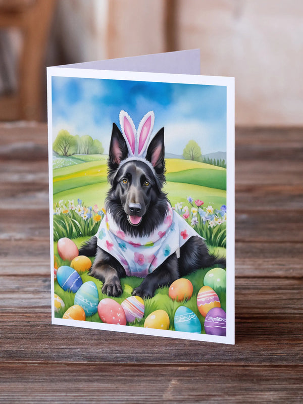 Belgian Sheepdog Easter Egg Hunt Greeting Cards Pack of 8 Caroline's Treasures