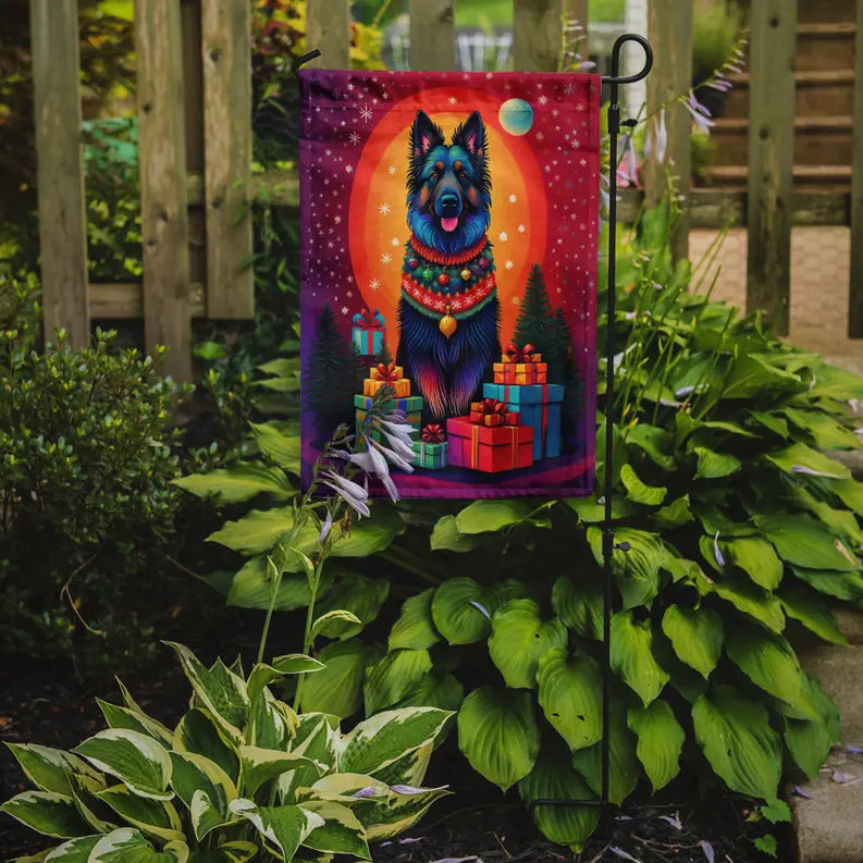 Belgian Sheepdog Holiday Christmas Garden Flag Caroline's Treasures