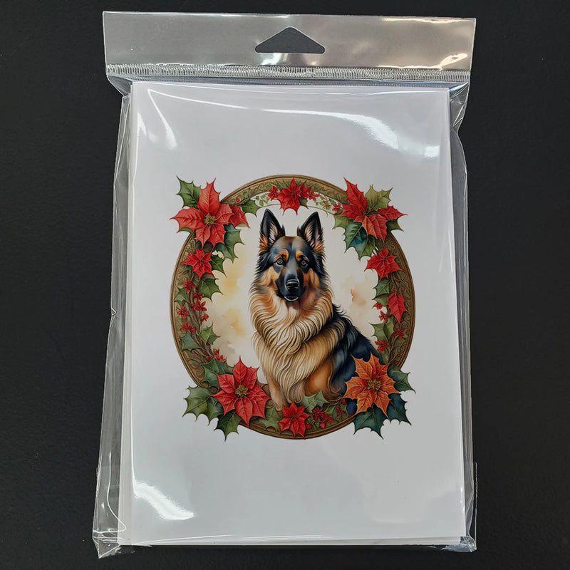 Belgian Tervuren Christmas Flowers Greeting Cards Pack of 8 Caroline's Treasures