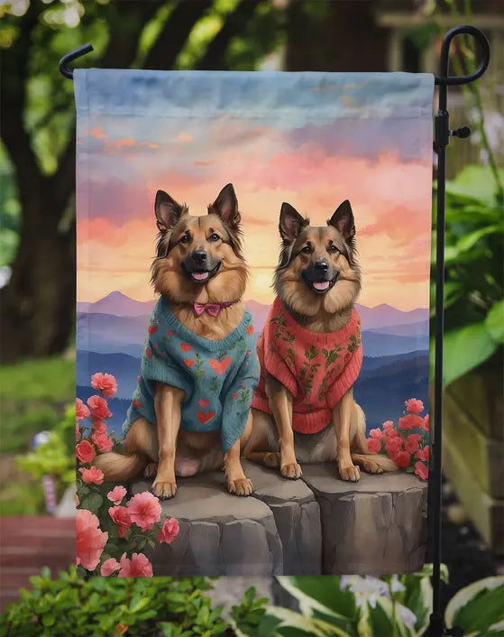 Belgian Tervuren Two Hearts Garden Flag Caroline's Treasures