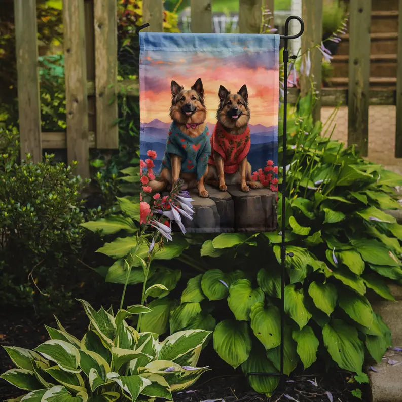 Belgian Tervuren Two Hearts Garden Flag Caroline's Treasures