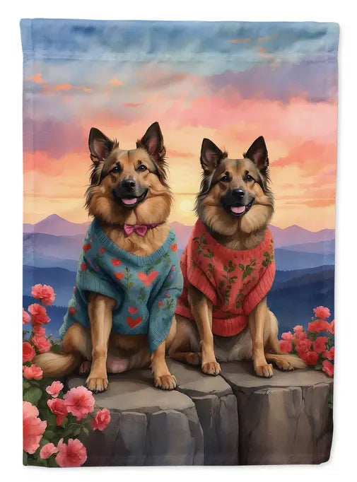 Belgian Tervuren Two Hearts Garden Flag Caroline's Treasures