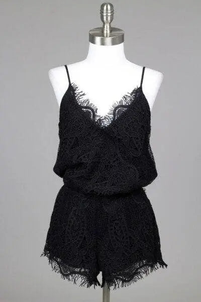 Bellavie Black Lace Romper SurelyMine