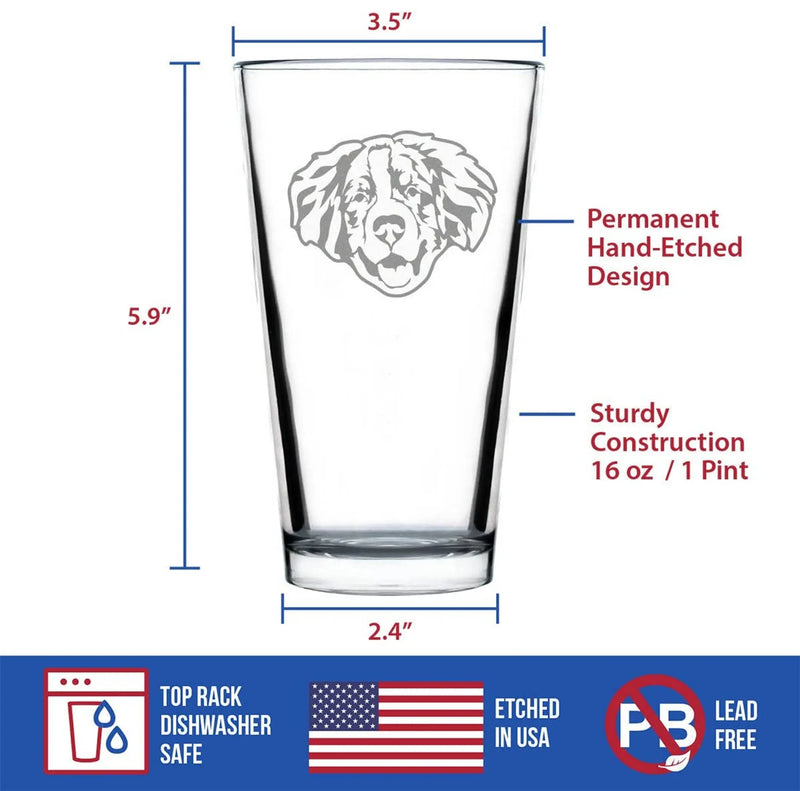 Bernese Mountain Dog Pint Glass for Beer - Dog Gifts Bevvee
