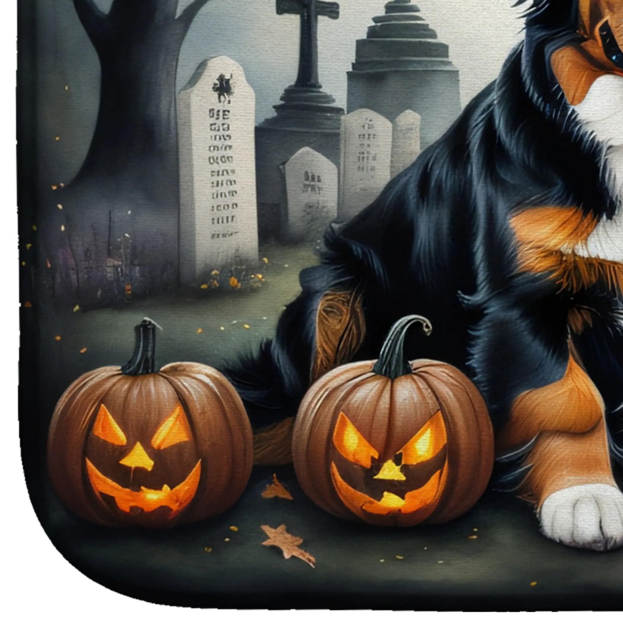 Bernese Mountain Dog Spooky Halloween Dish Drying Mat Caroline's Treasures