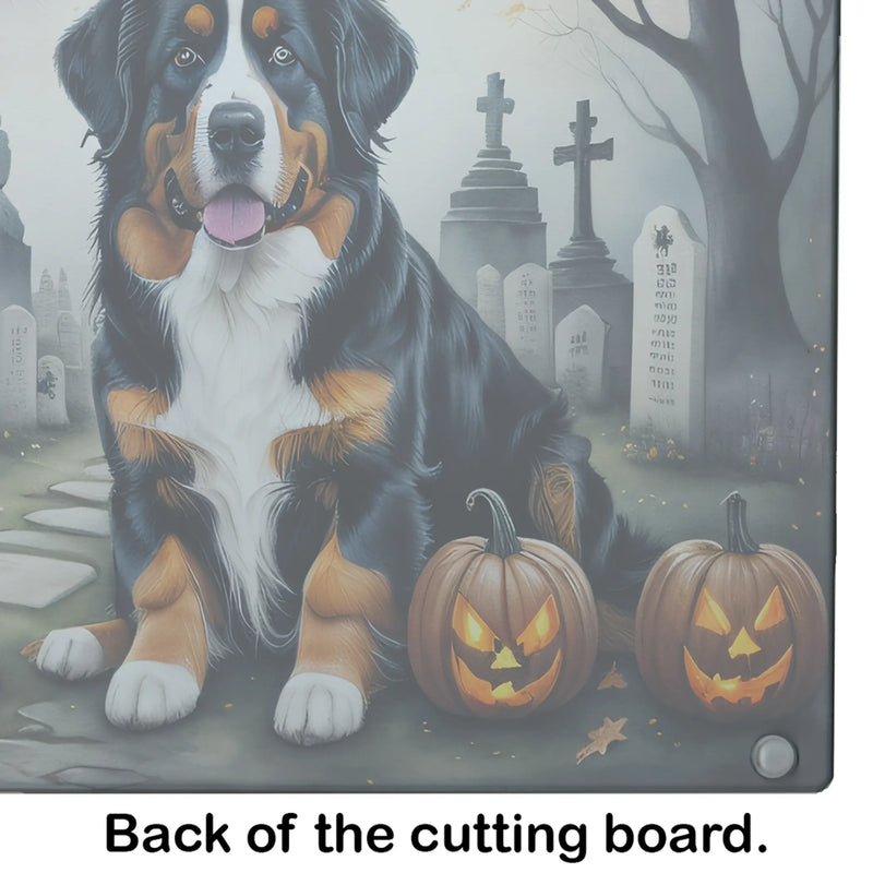 Bernese Mountain Dog Spooky Halloween Glass Cutting Board Caroline's Treasures