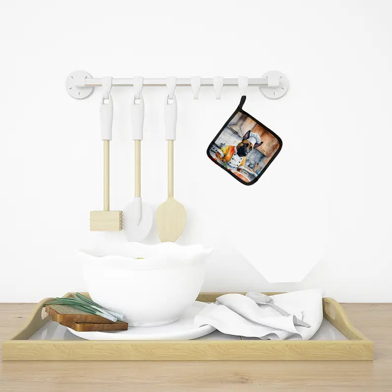 Bernese Mountain Dog The Chef Pair of Pot Holders Caroline's Treasures
