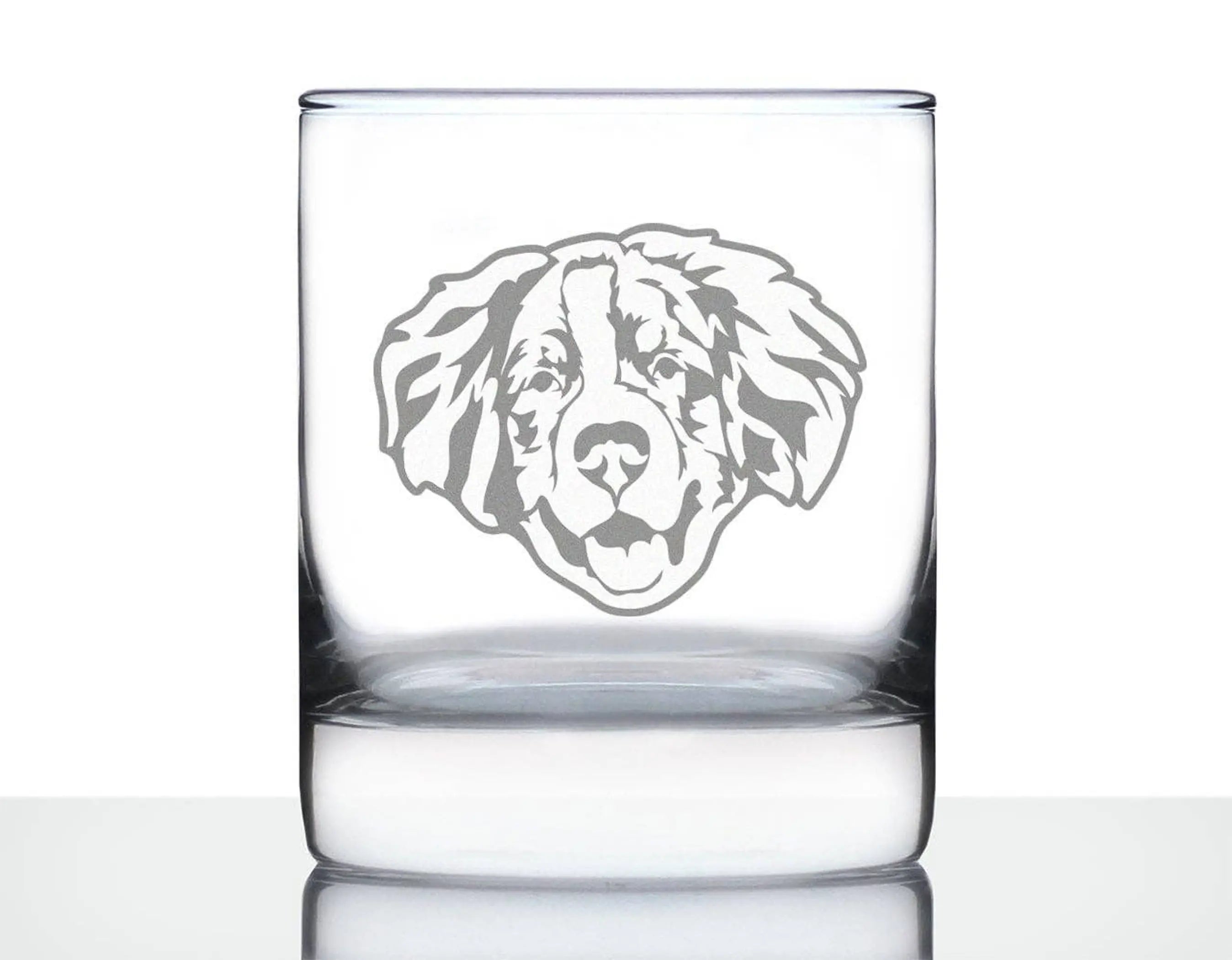 Bernese Mountain Dog Whiskey Rocks Glass - Dog Gifts Bevvee