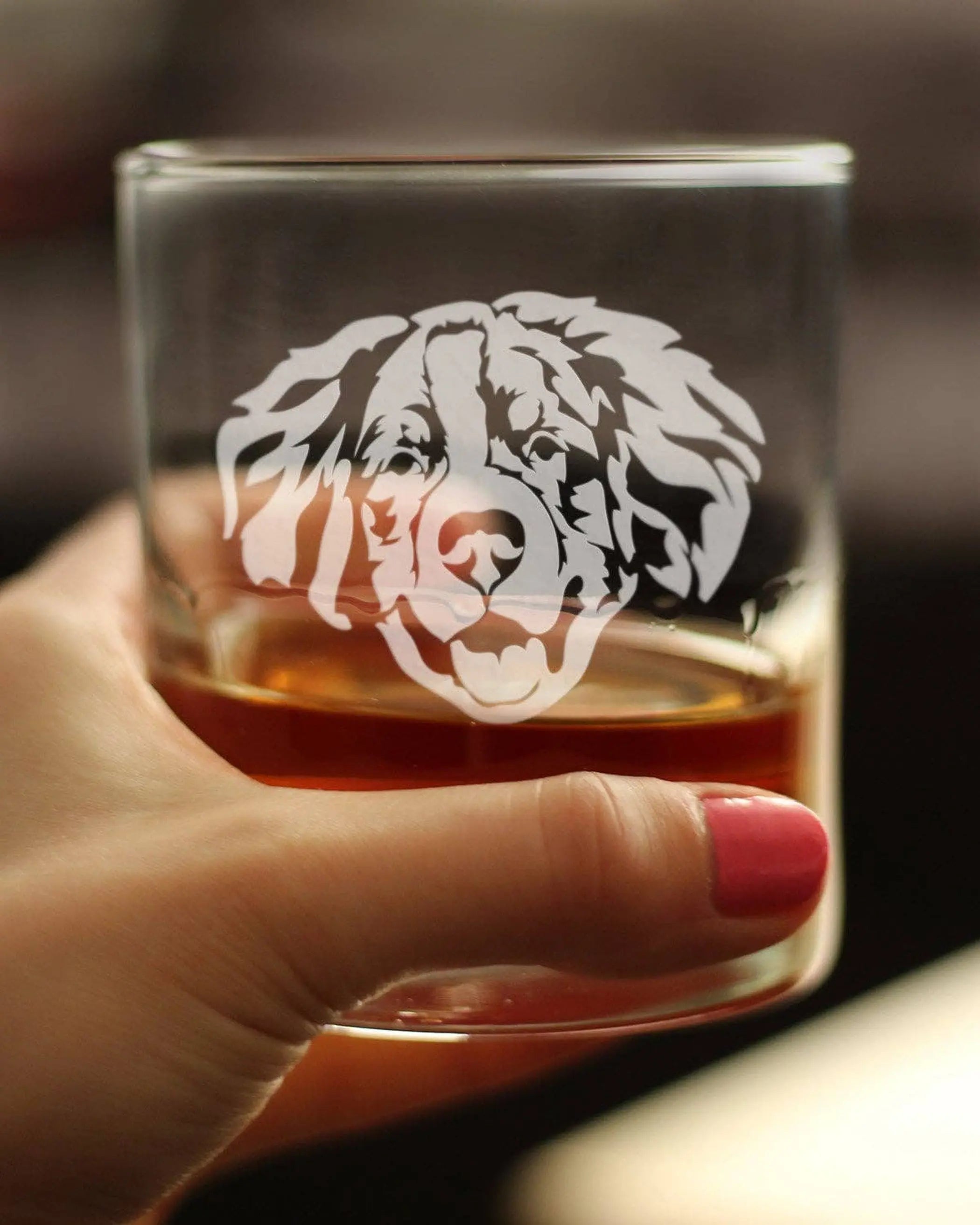 Bernese Mountain Dog Whiskey Rocks Glass - Dog Gifts Bevvee