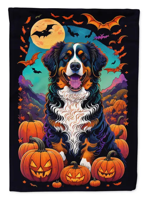 Bernese Mountain Dog Witchy Halloween Garden Flag Caroline's Treasures