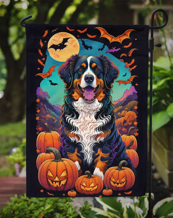 Bernese Mountain Dog Witchy Halloween Garden Flag Caroline's Treasures