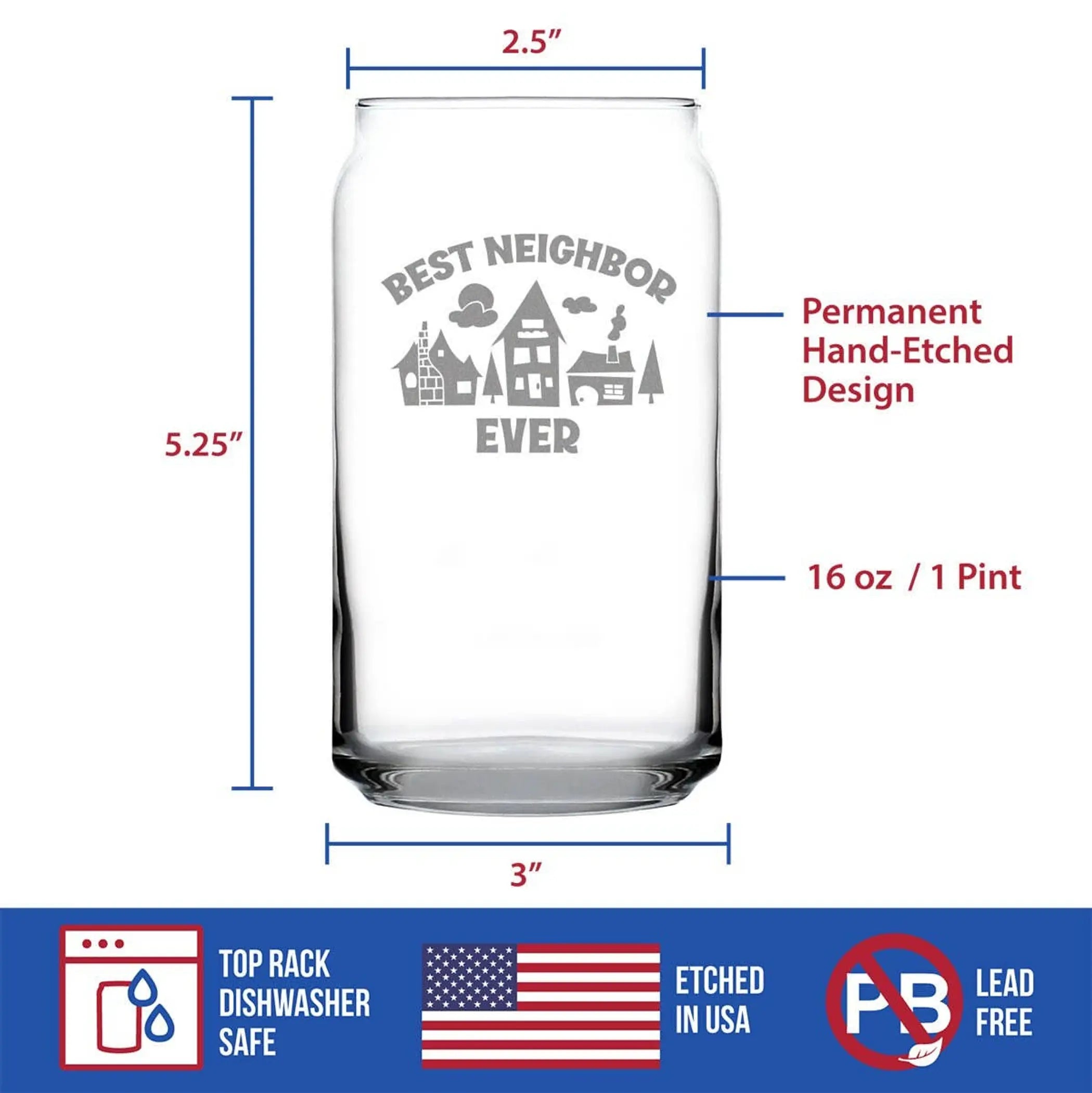 Best Neighbor Ever Beer Can Pint Glass - Neighbors Gifts Bevvee