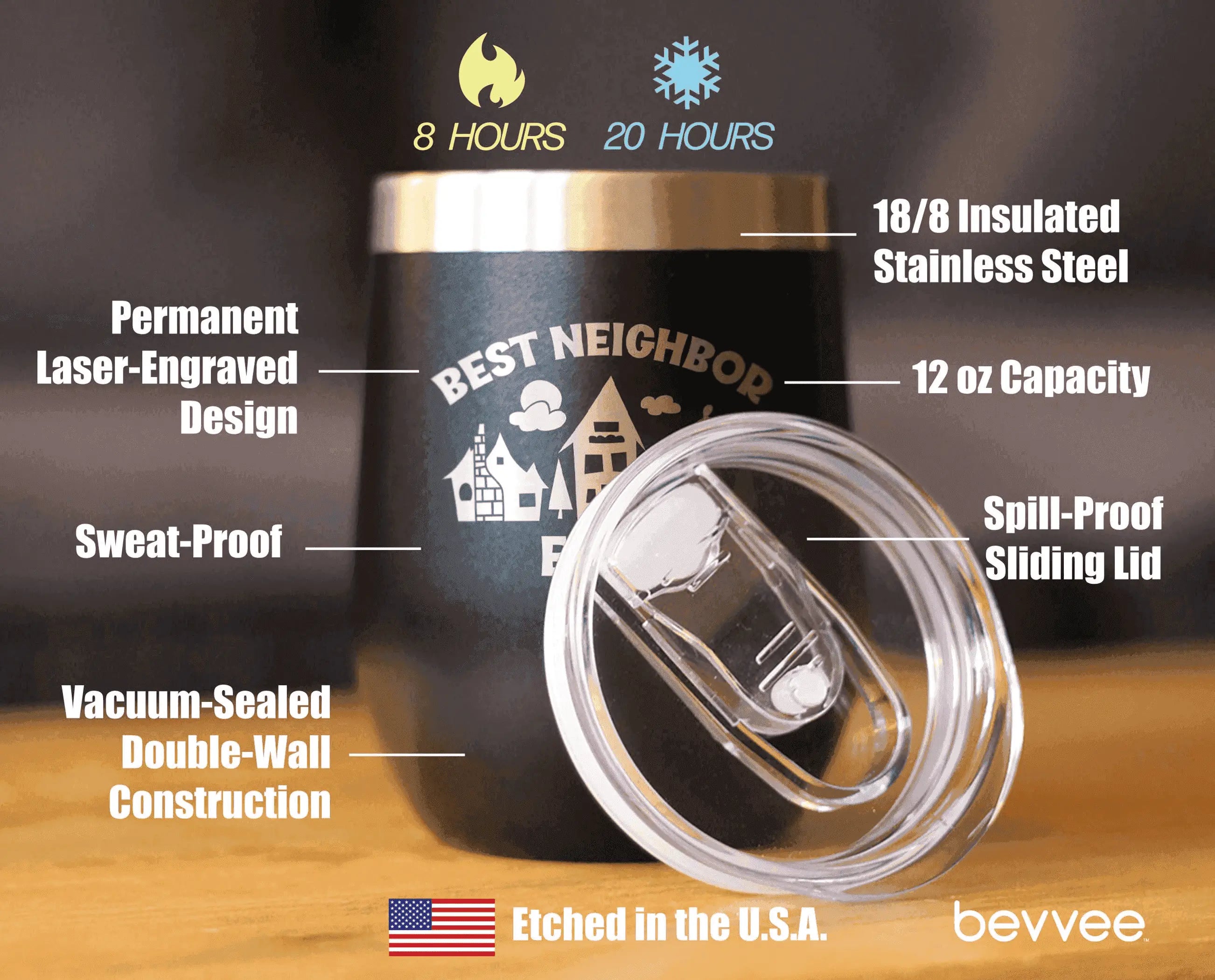 Best Neighbor Ever Insulated Wine Tumbler - Neighbors Gifts Bevvee
