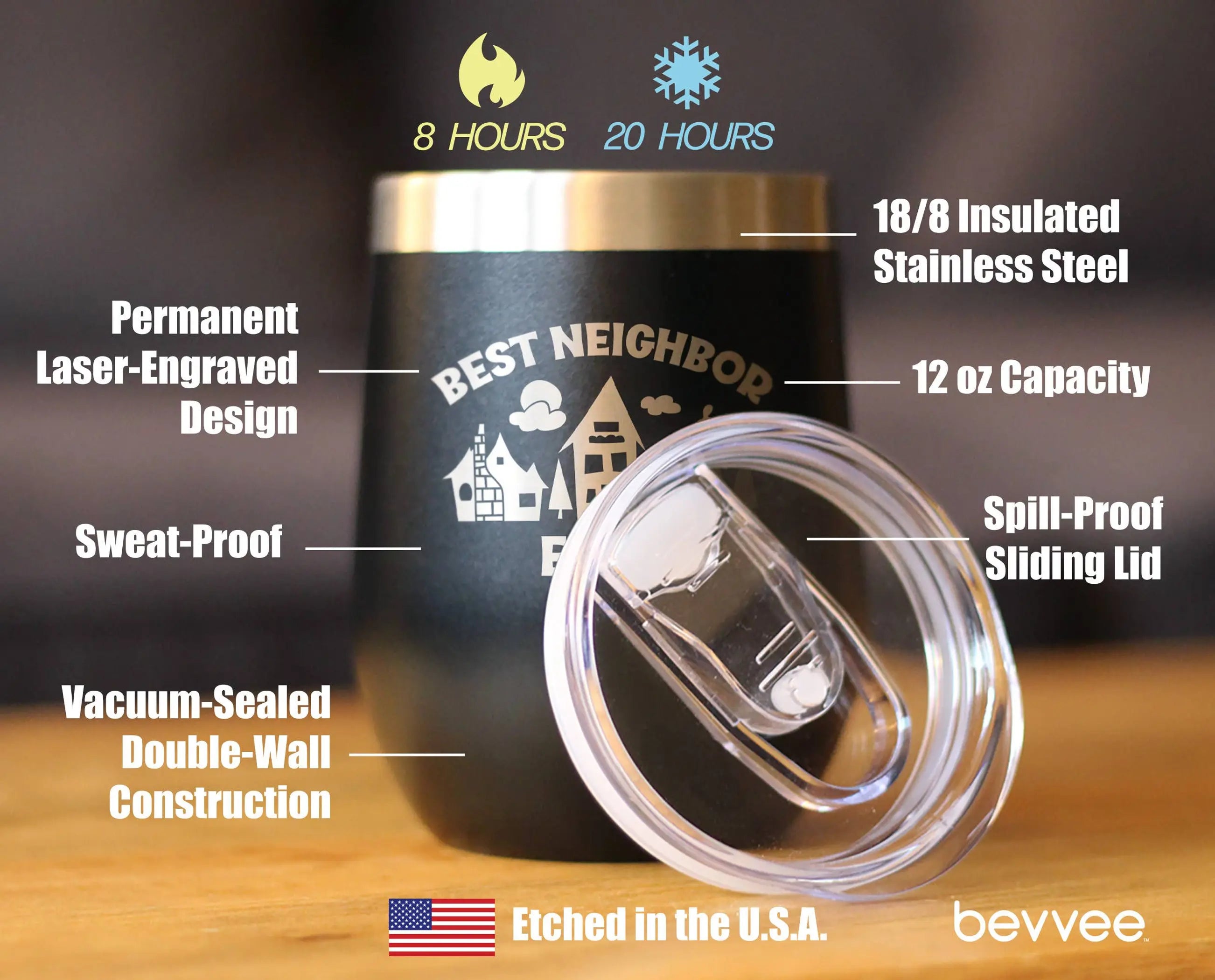 Best Neighbor Ever Insulated Wine Tumbler - Neighbors Gifts Bevvee