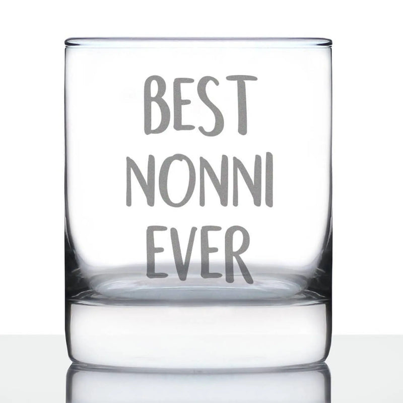 Best Nonni Ever Whiskey Rocks Glass - Mother's Day Gifts Bevvee