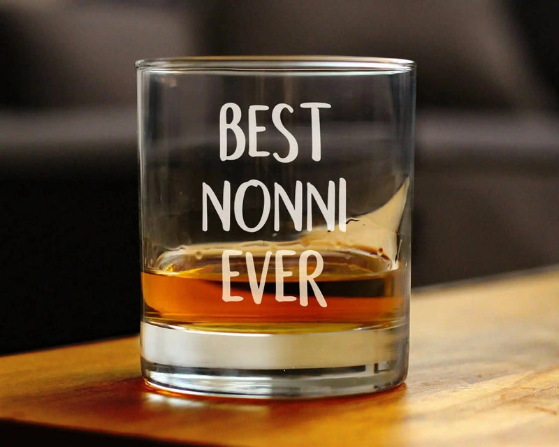 Best Nonni Ever Whiskey Rocks Glass - Mother's Day Gifts Bevvee